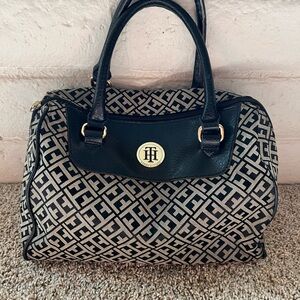 Tommy Hilfiger Black and Gray Handbag